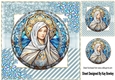 Pretty Sparkle Christmas With Stained Glass Flowers & Mary (one)