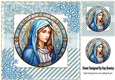 Pretty Sparkle Christmas With Stained Glass Flowers & Mary (Two)
