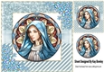 Pretty Sparkle Christmas With Stained Glass Flowers & Mary (Four)