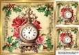 Beautiful Vintage Holly & Berries 8x8 With Christmas Rose Clock