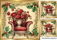 Beautiful Vintage Holly & Berries 8x8 With Christmas Rose Chair