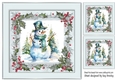 Jolly Vintage Snowman in Holly & Berries Silver 8x8 Frame (One)