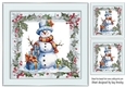 Jolly Vintage Snowman in Holly & Berries Silver 8x8 Frame (Three)
