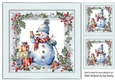Jolly Vintage Snowman in Holly & Berries Silver 8x8 Frame (Four)