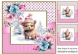 Baby Highland Cow In Christmas Pink Dotty 8x8 Frame (Four)