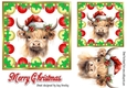 Christmas Baubles 7X7 Frame With Highland Cow (Three)
