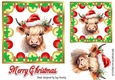 Christmas Baubles 7X7 Frame With Highland Cow (Four)