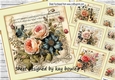 4 Pretty Roses & Flowers On Script 8x8 Card Fronts