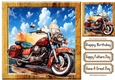 Super Fast Motor bike In The Countryside Wooden 8X8 Frame (One)