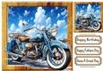 Super Fast Motor Bike In The Countryside Wooden 8X8 Frame (Two)