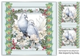 Pretty Silver And Floral Card Front With Beautiful Doves 8x8 (One)
