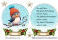 Cute Robin In Snow Globe with Holly & Stars & Insert (One)
