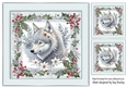 Winter White Wolf In Grey Holly Red Berry 8X8 (one)