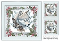 Winter White Wolf In Grey Holly Red Berry 8X8 (Two)