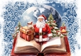 Christmas Snow Scene With Open Book Santa A4 (Two)
