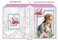 Pretty Girl With Pink Peonies And Blue Lace Folded Book (One)