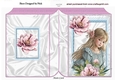 Pretty Girl With Pink Peonies And Blue Lace Folded Book (Three)
