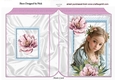 Pretty Girl With Pink Peonies And Blue Lace Folded Book (Four)