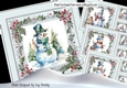 4 Jolly Snowmen in Holly & Berries Silver 8x8 Frames Mini Kit