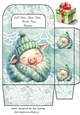 Sleepy Pig In A Hat With Turq Small Gift Bag