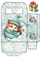 Sleepy Fox In A Hat With Turq Small Gift Bag