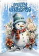 Lovely Ice  Blue & White Snowflakes And With Snowman A4 (Two)