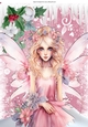 Lovely Pink Christmas With Icicles, With Pretty Fairy A4