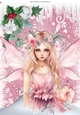 Lovely Pink Christmas With Icicles, With Pretty Fairy (Two) A4