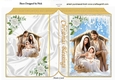 Pretty Nativity Gold/Blue Folded Book With Roses (Two)