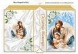 Pretty Nativity Gold/Blue Folded Book With Roses (Three)