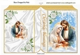Pretty Nativity Gold/Blue Folded Book With Roses (Four)