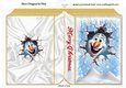 Lovely Gold/Blue Folded Book With Olaf The Funny Snowman