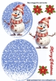 Lovely Rocker Card With Snow, Snowman In Red Hat