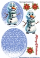 Lovely Rocker Card With Snowman And Poinsettias