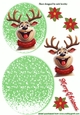 Lovely Rocker Card With Snow And Reindeer/Poinserttia (Two)