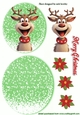 Lovely Rocker Card With Snow And Reindeer/Poinserttia (Three)