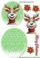 Lovely Rocker Card With Snow And Reindeer/Poinserttia (Four)