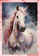 Beautiful White Horse A4 (Three)