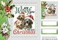Lovely Dogs With Holly And Berries 8x8 Card Front