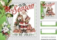Chillin Santa With Holly And Berries 8x8 Card Fronts