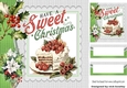 Lovely Chritmas Cream Cake Holly/ Berries 8x8 Card Fronts
