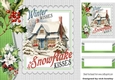 Lovely Winter Cottage Holly/ Berries 8x8 Card Fronts