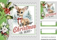 Lovely Deer With Holly/ Berries 8x8 Card Fronts