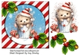 Cute Hedgehog In Santa Hat With Red/Stripe 7x7 Frame( Two)