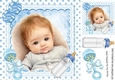 Sweet Baby Boy With Bottle, Blue Polkadot 8x8 One