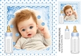 Sweet Baby Boy With Bottle, Blue Polkadot 8x8 Two