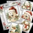 Lovely Holly Berry Frame/Card With Polar Bears 8x8 Mini Kit