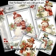 Lovely Holly Berry Frame/Card With Snowmen 8x8 Mini Kit