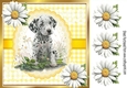 Cute Dalmation Puppy , Yellow Gingham & Daisies 8x8 (one)