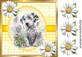 Cute Dalmation Puppy , Yellow Gingham & Daisies 8x8 (Two)